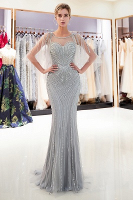 Illusion Neckline Mermaid Sweetheart Sequins Beading Evening Dresses_7