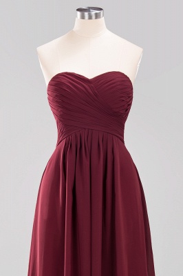 A-line Chiffon Sweetheart Strapless Ruffles Floor-length Bridesmaid Dress_12