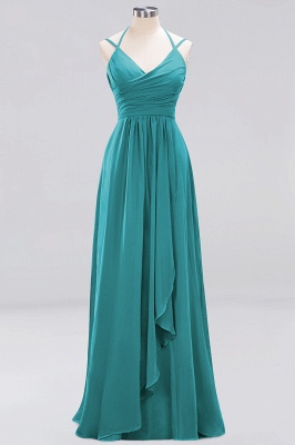 A-line Chiffon Spaghetti Straps Sleeveless Ruffles Floor-Length Bridesmaid Dresses_19