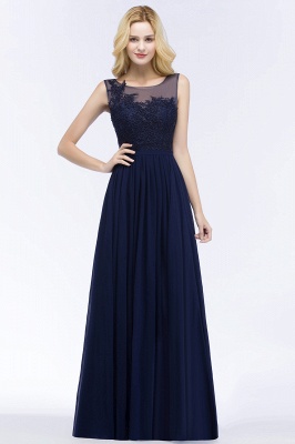 Chiffon Appliques Scoop Sleeveless Floor-Length Bridesmaid Dresses_1