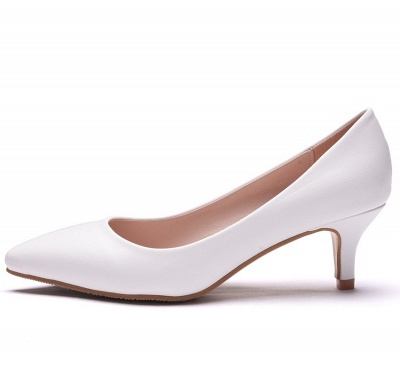 Fashion Pionted Toe PU Kitten Heel Wedding Shoes_4