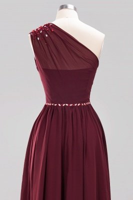 Elegant A-Line Burgundy Chiffon One-Shoulder Sleeveless Ruffles Floor-Length Bridesmaid Dresses with Beadings_44