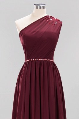 Elegant A-Line Burgundy Chiffon One-Shoulder Sleeveless Ruffles Floor-Length Bridesmaid Dresses with Beadings_43