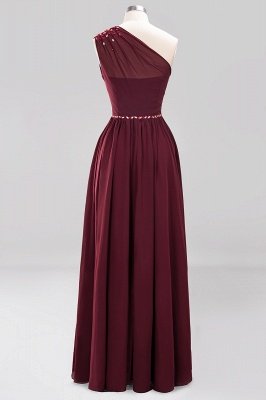 Elegant A-Line Burgundy Chiffon One-Shoulder Sleeveless Ruffles Floor-Length Bridesmaid Dresses with Beadings_41