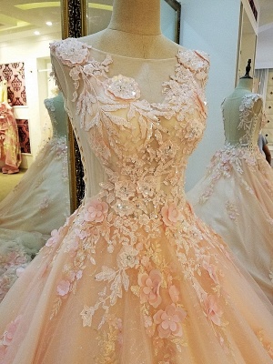 Elegant Bateau Sleeveless A Line Floor-length Beading Lace Appliques Prom Dress_6