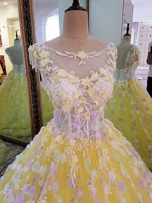 Superbe robe de soirée de perles avec appliques_5