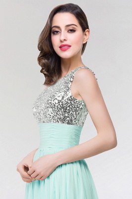 A-line Chiffon One-Shoulder Sleeveless Floor-Length Bridesmaid Dress with Sequins_4