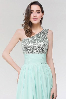 A-line Chiffon One-Shoulder Sleeveless Floor-Length Bridesmaid Dress with Sequins_3