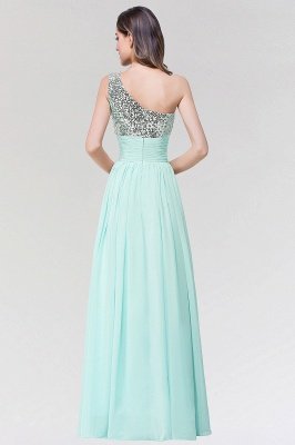 A-line Chiffon One-Shoulder Sleeveless Floor-Length Bridesmaid Dress with Sequins_2