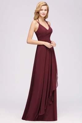 A-line Chiffon Spaghetti Straps Sleeveless Ruffles Floor-Length Bridesmaid Dresses_25