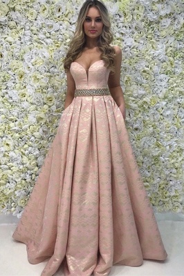 Elegant A-Line Sweetheart Beading Sleeveless Floor-Length Prom Dress_1