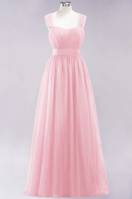 Chiffon Sweetheart Straps Sleeves Floor-Length Bridesmaid Dresses with Ruffles_3