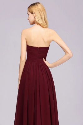 A-line Chiffon Sweetheart Strapless Ruffles Floor-length Bridesmaid Dress_8