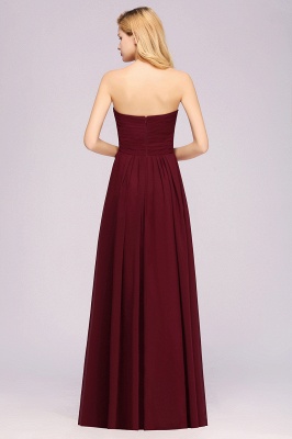 A-line Chiffon Sweetheart Strapless Ruffles Floor-length Bridesmaid Dress_2