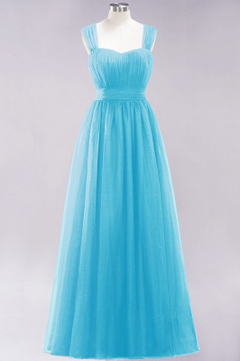 Chiffon Sweetheart Straps Sleeves Floor-Length Bridesmaid Dresses with Ruffles_23