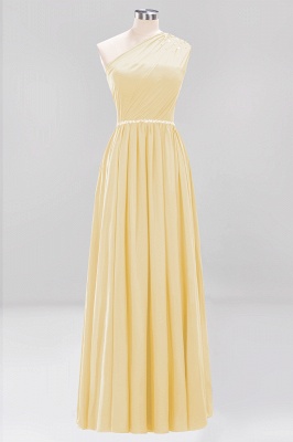 Elegant A-Line Burgundy Chiffon One-Shoulder Sleeveless Ruffles Floor-Length Bridesmaid Dresses with Beadings_17