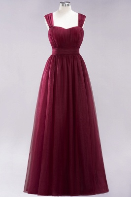 Chiffon Sweetheart Straps Sleeves Floor-Length Bridesmaid Dresses with Ruffles_10