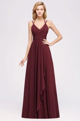 A-line Chiffon Spaghetti Straps Sleeveless Ruffles Floor-Length Bridesmaid Dresses_22