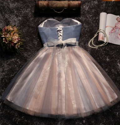 Superbe robe de bal en dentelle sans manches a-ligne bow_3