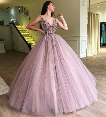 Atemberaubende Riemen ärmellose Perlen Ballkleid Ballkleid Ballkleid_4