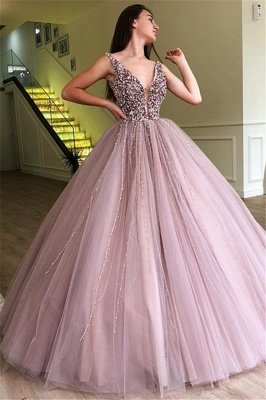 Atemberaubende Riemen ärmellose Perlen Ballkleid Ballkleid Ballkleid_1