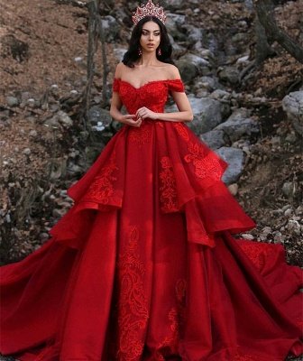 Gorgeous Appliques Off-the-Shoulder Sleeveless Prom Dress_3