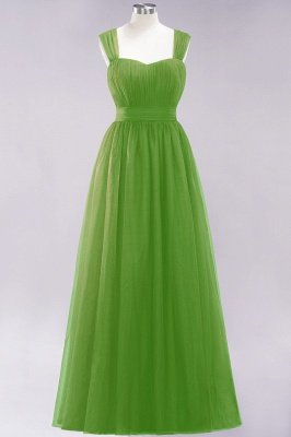 Chiffon Sweetheart Straps Sleeves Floor-Length Bridesmaid Dresses with Ruffles_32