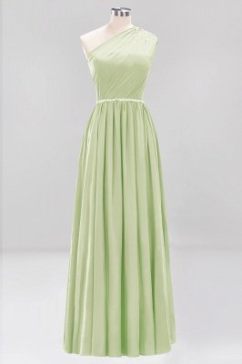 Elegant A-Line Burgundy Chiffon One-Shoulder Sleeveless Ruffles Floor-Length Bridesmaid Dresses with Beadings_33