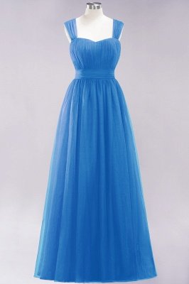 Chiffon Sweetheart Straps Sleeves Floor-Length Bridesmaid Dresses with Ruffles_24