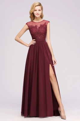 A-line Chiffon Lace Jewel Sleeveless Floor-Length Bridesmaid Dresses with Appliques_1