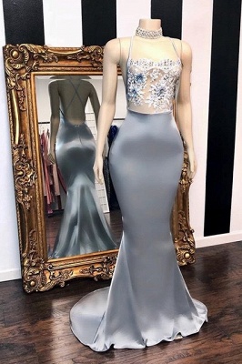 Sequins Sleeveless Mermaid Long Prom Dresses  | Glitter New Arrival Halter Red Evening Gowns_1
