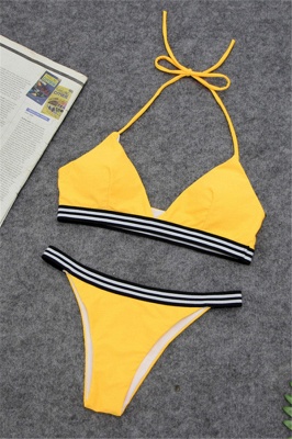 Triangle Pads Halter Two Piece Sexy Bikini Swimsuits_2