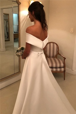 Elegant Off The Shoulder Wedding Dresses  | Bowknot Sexy Sleeveless  Bridal Gowns_2