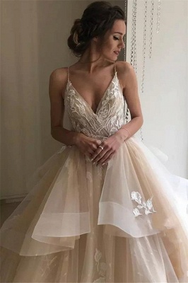 Latest Appliques Sexy  See Through Wedding Dresses | Spaghetti Straps Sleeveless Open Back  Bridal Gowns_2