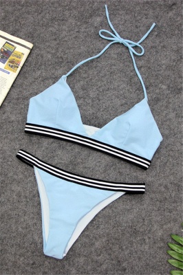 Triangle Pads Halter Zweiteiliger Bikini-Badeanzug_3