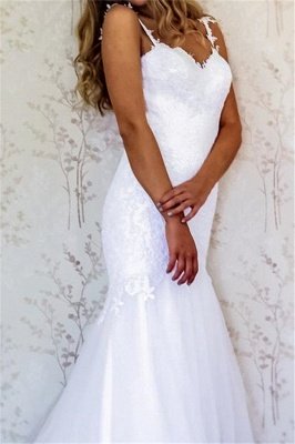 Latest Lace Appliques Straps Wedding Dresses | Open Back Long Sleeve  Bridal Gowns_2