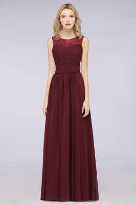 Elegant Princess Chiffon Tulle Lace Scoop Sleeveless Floor-Length Bridesmaid Dress with Ruffle_1