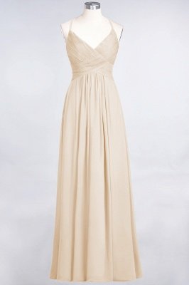 Elegant Princess Chiffon Spaghetti-Straps V-Neck Sleeveless Floor-Length Bridesmaid Dress with Ruffles_14