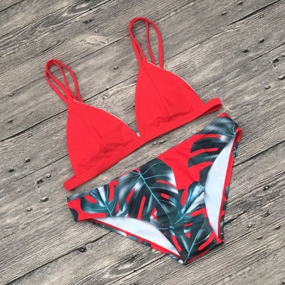 Colorful Prints Triangle Pads Bikini Sets_7