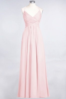 Elegant Princess Chiffon Spaghetti-Straps V-Neck Sleeveless Floor-Length Bridesmaid Dress with Ruffles_3