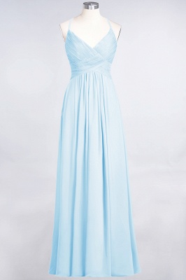 Elegant Princess Chiffon Spaghetti-Straps V-Neck Sleeveless Floor-Length Bridesmaid Dress with Ruffles_22