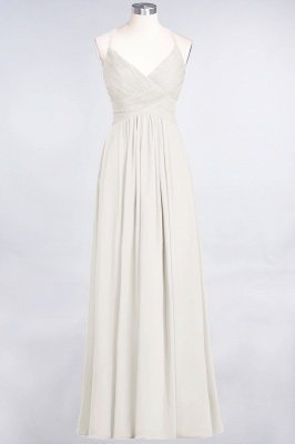 Elegant Princess Chiffon Spaghetti-Straps V-Neck Sleeveless Floor-Length Bridesmaid Dress with Ruffles_2