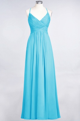 Elegant Princess Chiffon Spaghetti-Straps V-Neck Sleeveless Floor-Length Bridesmaid Dress with Ruffles_23