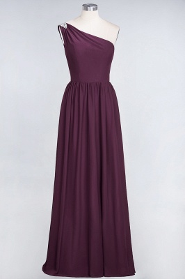 Elegant Princess Chiffon One-Shoulder Sleeveless Ruffles Floor-Length Bridesmaid Dress with Beadings_1