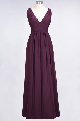 Elegant Princess Chiffon V-Neck Sleeveless Floor-Length Bridesmaid Dress with Ruffle_1