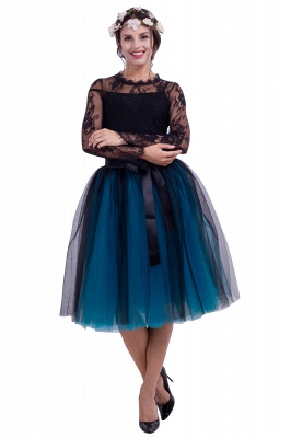 Glorious Tulle Knee-Length Ball-Gown Skirts | Elastic Bowknot Women's Skirts_4