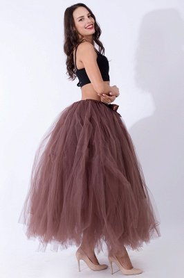 Fascinating Tulle Floor-Length Ball-Gown Skirts | Elastic Women's Skirts_8