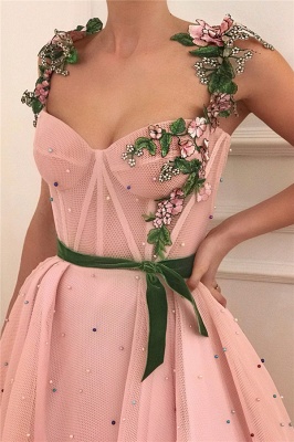 Exquisite Pink Tulle Burgund Sash Abendkleid mit Perlen | Sexy durchsichtig Mieder Schatz langen Abendkleid_2