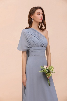 Dusty Blue Chiffon Convertible Bridesmaid Dress Sleeveless Aline Wedding Party Dress_13