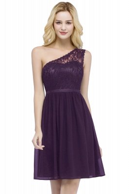 ROSA | A-line Short One-shoulder Lace Top Chiffon Homecoming Dresses with Sash_2